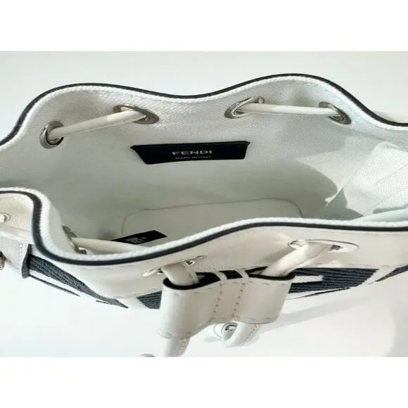 Montrezzo Ff Embroidered Canvas Mini Bag White - Picture 3 of 5